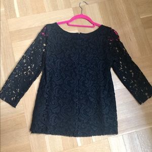 Club Monaco Black Lace Top